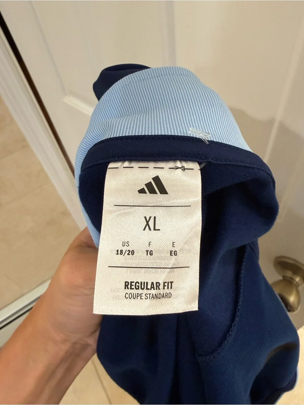 adidas Youth Boys Navy and Light Blue Athletic Zip Up Jacket